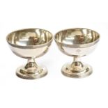 A Pair of George III Silver Salt-Cellars by Peter and Anne Bateman, London, 1796, each saucer shaped