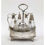 A George III Silver Condiment-Set, by Frances Purton, London, 1797, oval and on four panel feet,