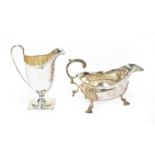 A George II Silver Sauceboat, by James Morrison, London, 1752, oval and on three shell-capped pad