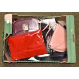 Assorted Ladies Costume Accessories, comprising a black leather Coach shoulder bag with brass
