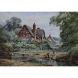 Henry John Sylvester Stannard (1870-1951) "The Ford" Signed, watercolour, 25cm by 35cm