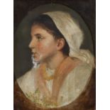 Circle of Charles Sillem Lidderdale (1830-1895)Portrait of a young lady in profile, head and