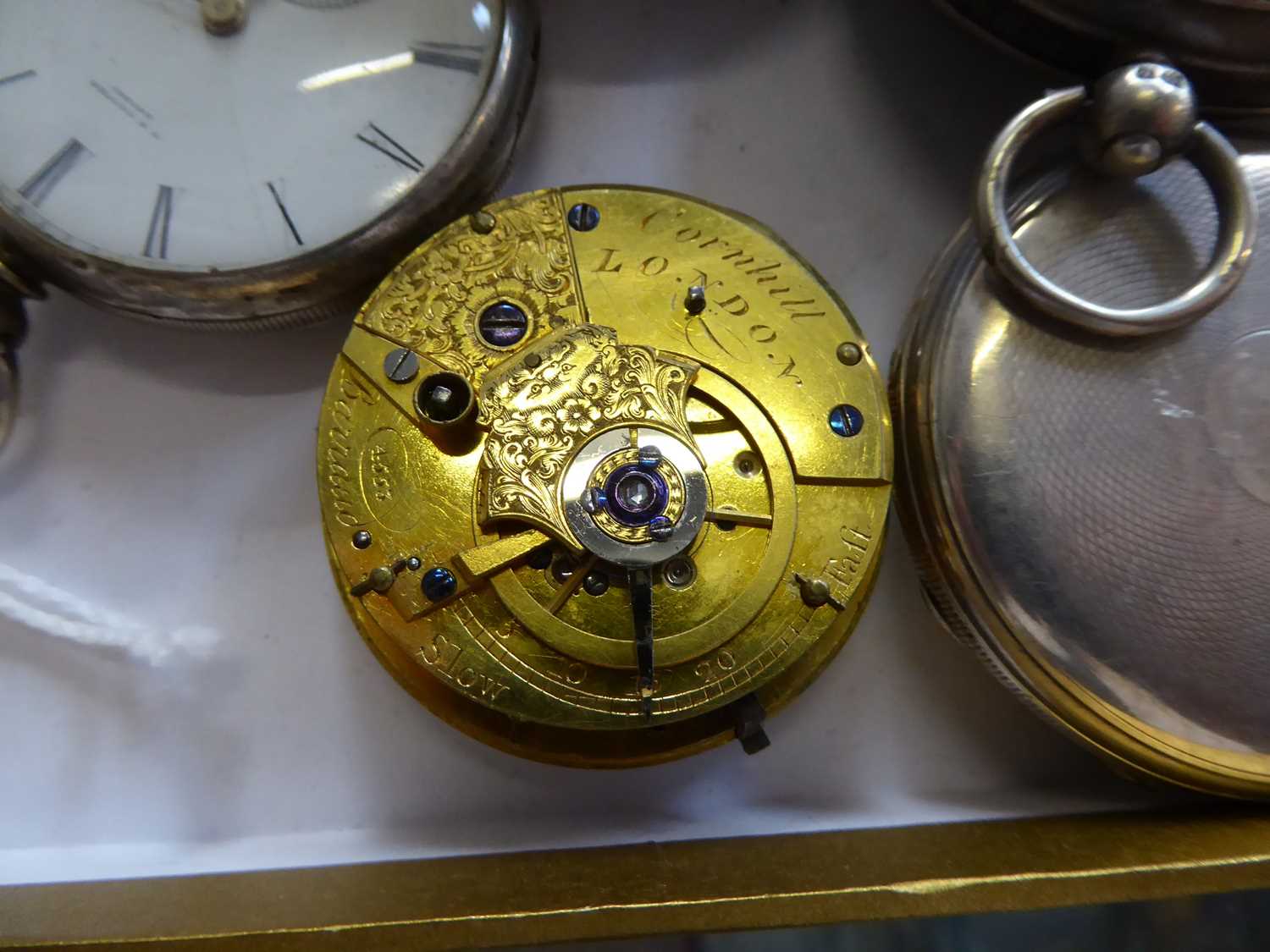 Four silver pocket watches, two silver plated pocket watches signed Tobias London and Cooper, - Image 4 of 6