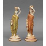 Two Royal Worcester figures of classical water carriers, each bearing ''CRICKLITE'' trademark,