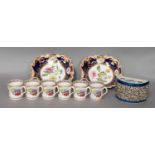 A Worcester Flight, Barr & Barr scalloped and gadrooned imari plate and a similar set of six,