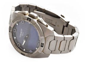 A gents titanium Touch Solar Tissot wristwatch, reference number T091420A, dial with digital