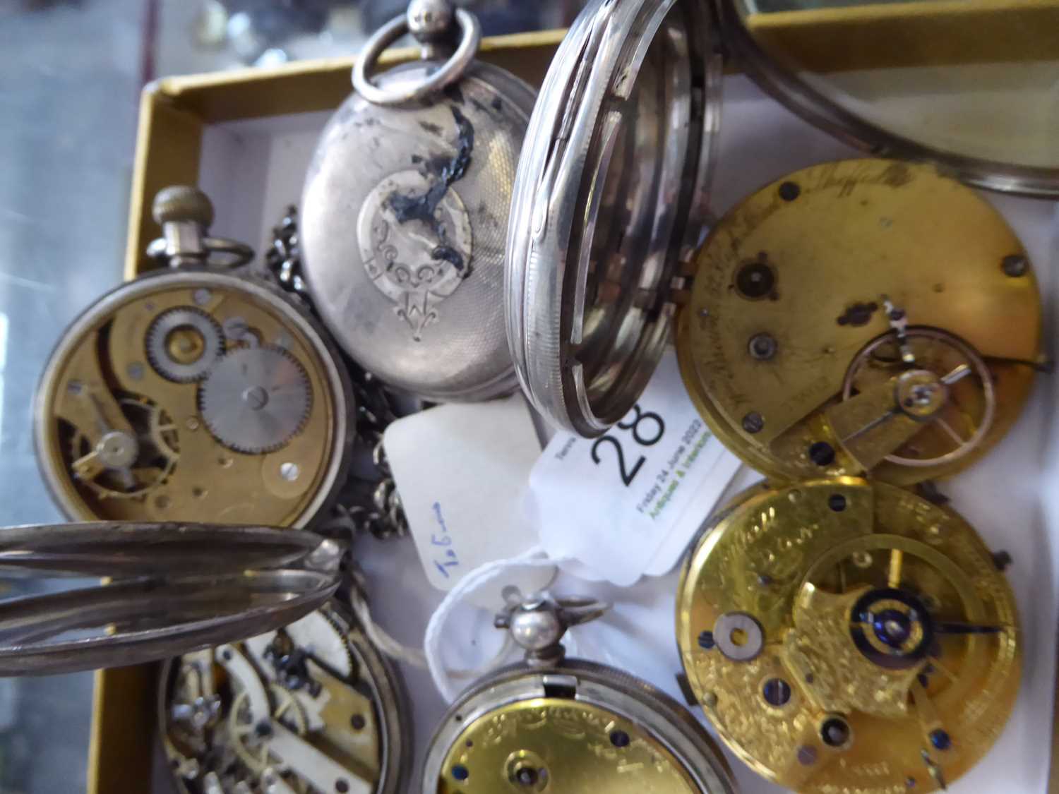 Four silver pocket watches, two silver plated pocket watches signed Tobias London and Cooper, - Image 6 of 6