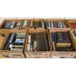 A large quantity of books including history, naval, miltary, a leather bound set of the Waverley