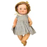 Armand Marseille 323 Bisque Socket Head Doll, with brown googley sleeping eyes, closed mouth,