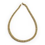 A 9 carat gold curb link necklace, length 51cmThe necklace is in good condition. It fastens with a