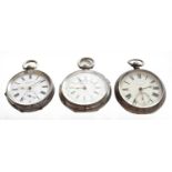 A silver chronograph pocketwatch another silver pocketwatch retailed by S. Lichtenstein Manchester