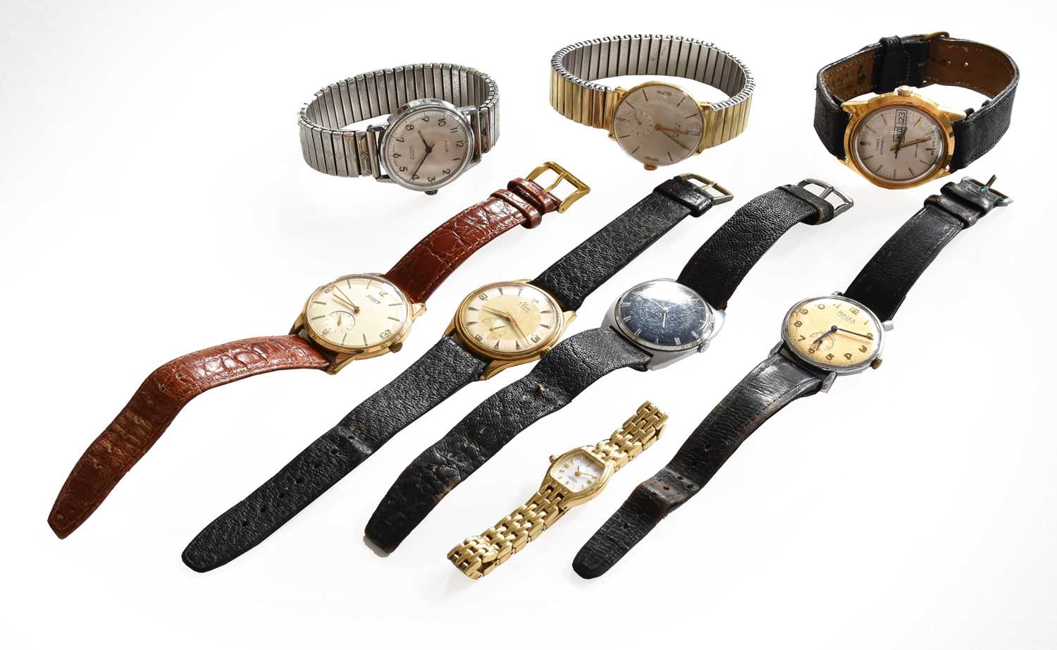 A group of gents wristwatches, Timex, Tissot, Avia etc