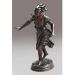 After Luca Madrassi (1848-1919): A Bronze Figure of a Girl, playing Blind-Man's-Buff, walking with a