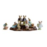 Beswick Beatrix Potter figures including: 'Mrs. Rabbit', 'Mr. Benjamin Bunny', 'Pigling Bland', '