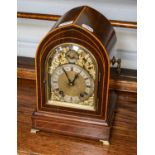 A German mahogany quarter striking table clock, retailed by Reid & Sons, Necastle on Tyne, circa