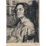David R Anderson (1884 - 1973)Portrait of Jules FlandrinSigned, Inscribed and dated 1906, etching