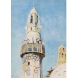 Henry Simpson 'Mosque' minaret with a muezzin calling to prayer, Signed and dated 1906/7