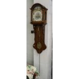 A Dutch oak drop dial wall clock, early 20th century