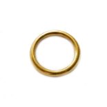 A 22 carat gold band ring, finger size J1/2Gross weight 6.6 grams.