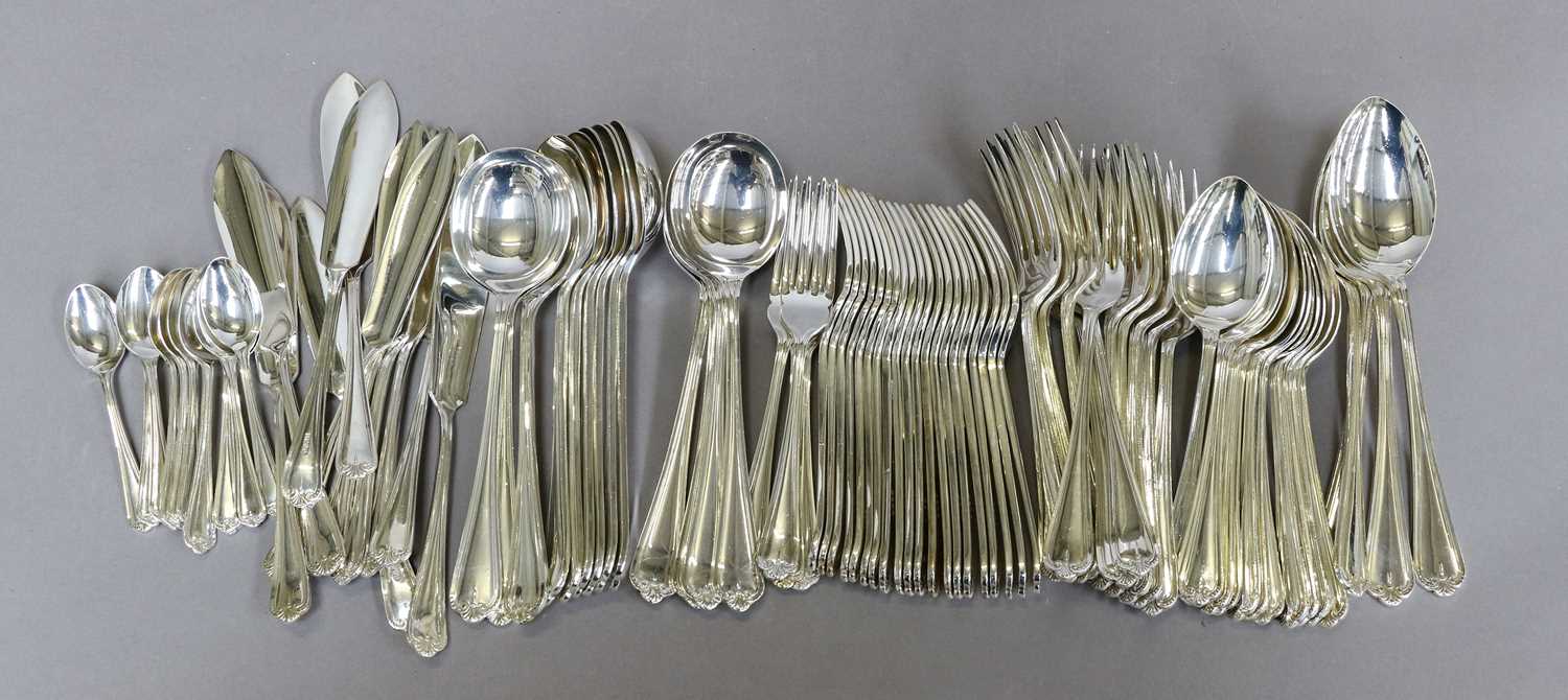 A Silver Plate Table-Service, with foliage stamped terminal, mostly for 12 (qty)