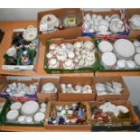 Ten boxes of household ceramics and glasswares, including Victorian coloured glass vases and jugs,