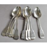 Ten George III and Later Silver Table Spoons, Various Makers and Dates, Fiddle pattern, some