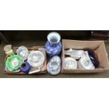 A quantity of decorative household ceramics, including: Wedgwood teawares, Doulton Lambeth vase,