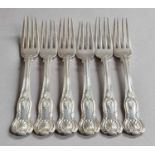 A Set of Six William IV Silver Dessert-Forks, by William Eaton, London, 1832, King's pattern, 12oz