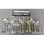 Assorted George III and Later Silver Flatware, various patterns, weighable silver 35gr 18dwt, 1,