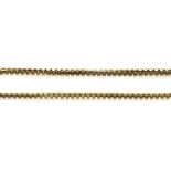 A box link chain, stamped '18K', length 101cmGross weight 26.4 grams.