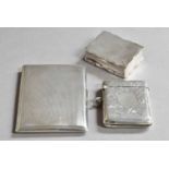 Three Various Silver Boxes, comprising: a shaped oblong snuff-box, Chester, 1894, 5cm wide; a