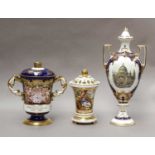 An Aynsley commemorative cup and cover, Spode commemorative vase and cover, and a Spode potpourri,