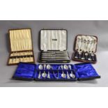 A collection of assorted silver and silver plate flatware, various patterns, weighable silver 7oz