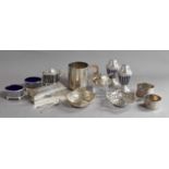 A Collection of Assorted Silver, including: a mug with engine-turned decoration; two differing