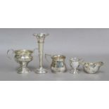 A Collection of Assorted Silver, comprising: a two-handled bowl; a mug; an egg-cup; a cream-jug with