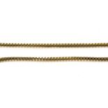 A box link chain, stamped '750', length 63.5cmGross weight 21.0 grams.