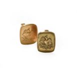 A pair of 9 carat gold cufflinksGross weight 13.3 grams.