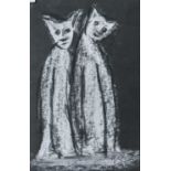 Jeans George Simon (1894-1968)Two catsInitialled and dated (19)62, pastel, together with a mixed