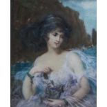 British School (19th/20th Century) Andromeda by the rocks Pastel, 42.5cm by 33cm