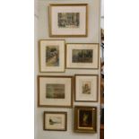 A small group of watercolours, to include three works signed R Duff, mostly landscape, further