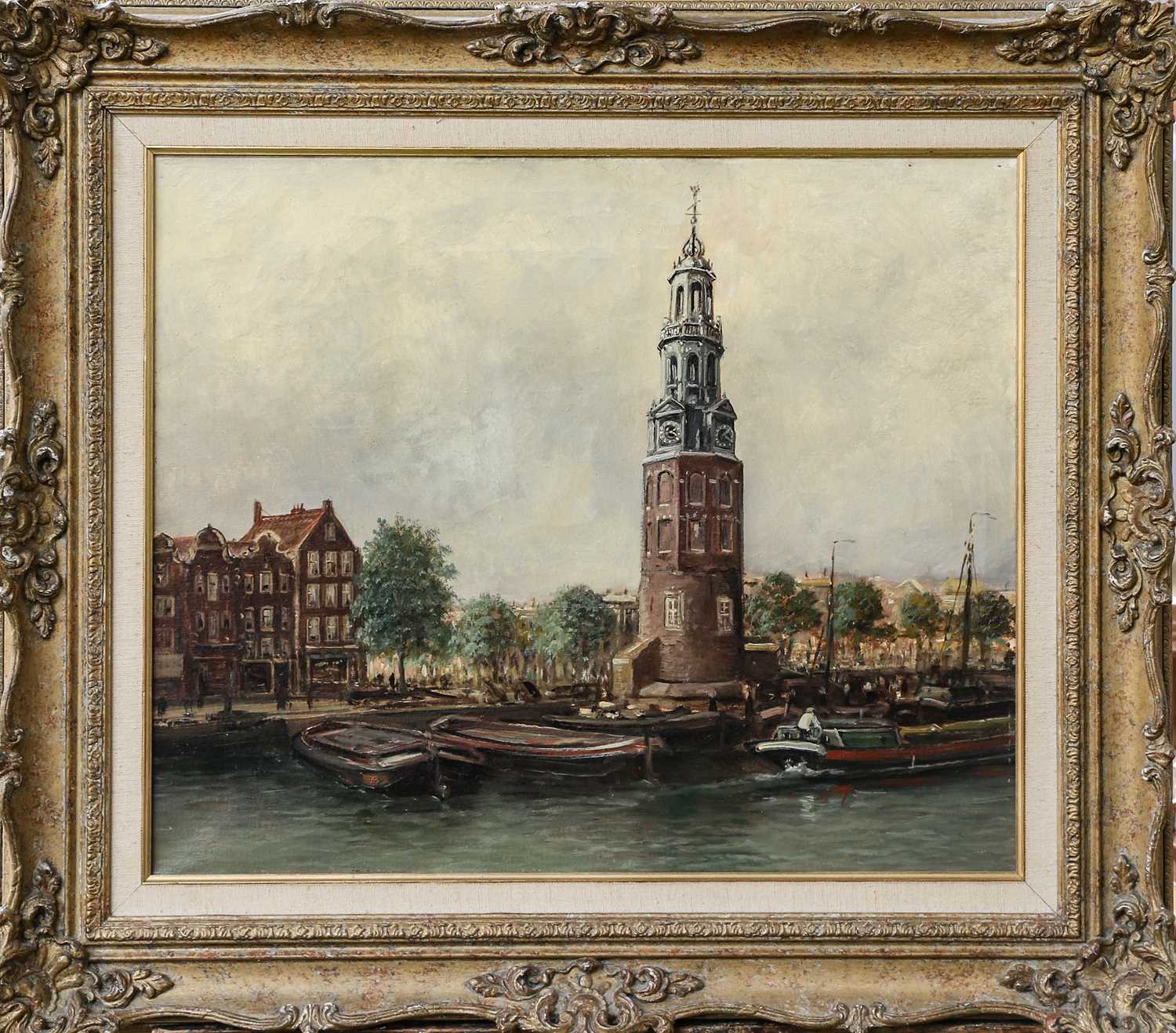Attributed to J.N.Beek (20th Century)Amsterdam Oil on canvas; together with a further oil on - Image 2 of 4