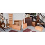 A group of 19th century and later furniture, comprising: a Victorian pine blanket chest, an