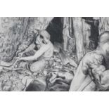 Simon R Painter (20th Century)Coal mining sceneSigned, pencil and charcoal, 36cm by 53cm; together