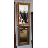 Two reproduction gilt framed wall mirrors, 54cm by 87cm and 49cm by 78cm (2)