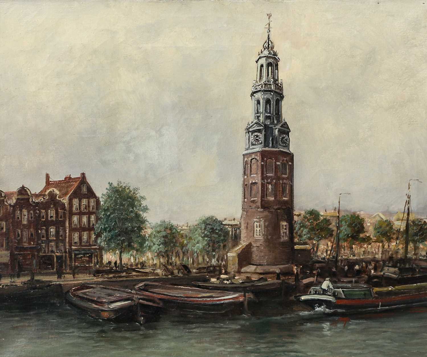 Attributed to J.N.Beek (20th Century)Amsterdam Oil on canvas; together with a further oil on