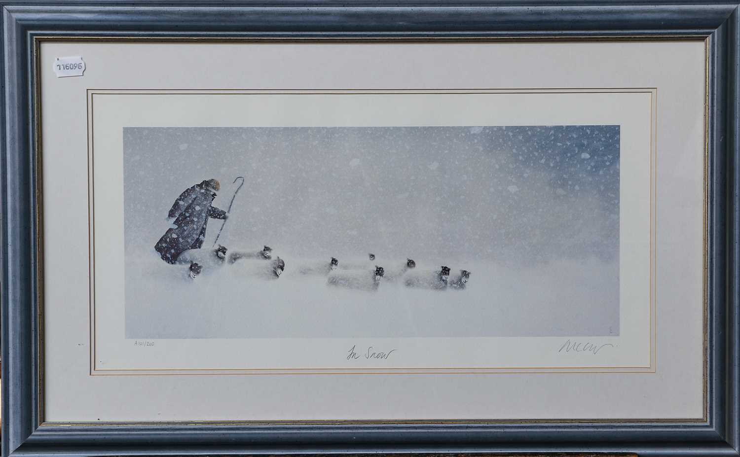After Mackenzie Thorpe (b. 1956)"In Snow"Signed, inscribed and numbered A101/200, 28cm by 56.5cm - Image 2 of 2
