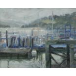 Martin Dutton (Contemporary)"Overcast day, Noss dart Marina Devon"Signed, oil on canvas; together
