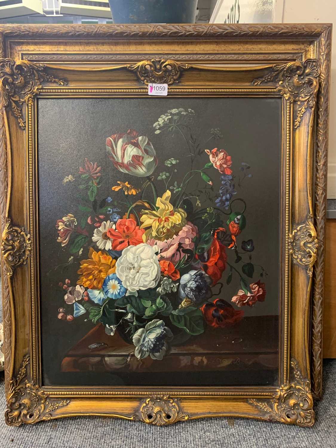 A group of decorative furnishing pictures and prints, including: a still life of flowers in an - Image 2 of 8