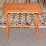 A Laura Ashley lamp table with foliate painted border, bearing label, 75cm by 50cm by 74cm