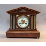 An architectural form striking mantel clock, circa 1900, 35cm by 39cm
